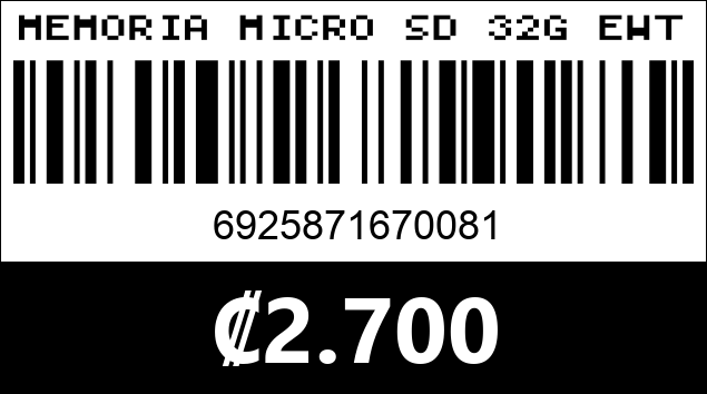Código de barras de MEMORIA MICRO SD 32G EWTTO ET-M7008-32G