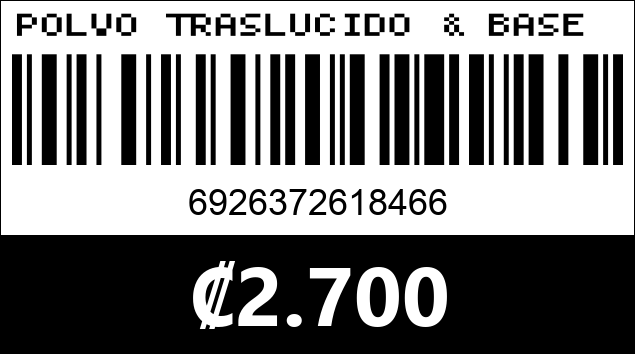 Código de barras de POLVO TRASLUCIDO & BASE LOOSE POWEDER 8466