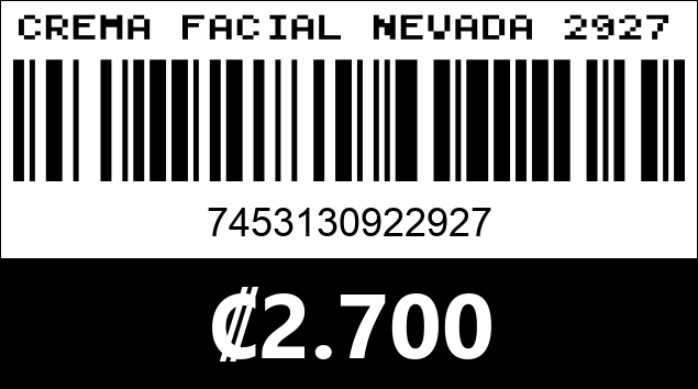 Código de barras de CREMA FACIAL NEVADA 2927