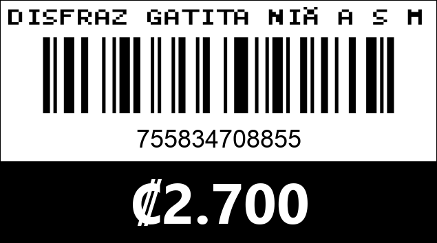 Código de barras de DISFRAZ GATITA NIÑA S M L (TALLA NIÑA)