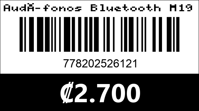 Código de barras de Audífonos Bluetooth M19