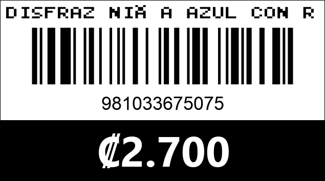 Código de barras de DISFRAZ NIÑA AZUL CON ROJO S M L (TALLA NIÑA)