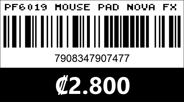Código de barras de PF6019 MOUSE PAD NOVA FXX21252001C GEL 360 8.5" X 10" NEGRO