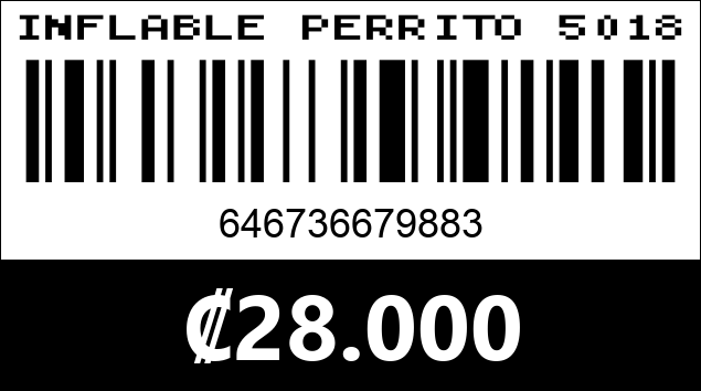 Código de barras de INFLABLE PERRITO 5018