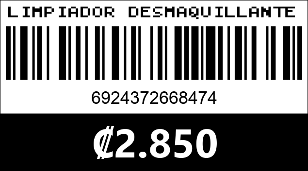 Código de barras de LIMPIADOR DESMAQUILLANTE 8474