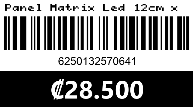 Código de barras de Panel Matrix Led 12cm x 60cm 