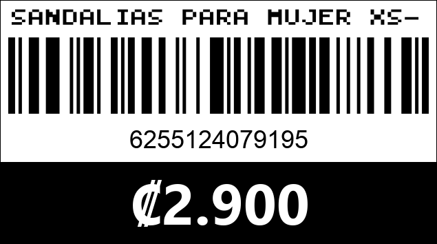 Código de barras de SANDALIAS PARA MUJER XS-19...