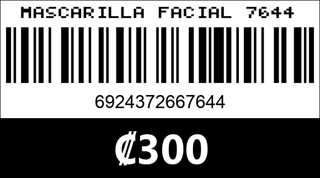 Código de barras de MASCARILLA FACIAL 7644