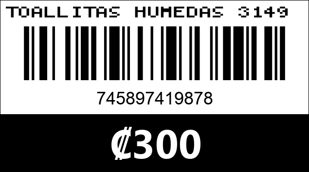 Código de barras de TOALLITAS HUMEDAS 3149 