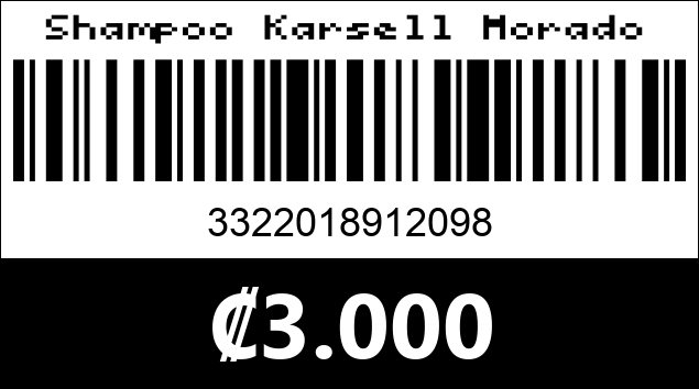 Código de barras de Shampoo Karsell Morado