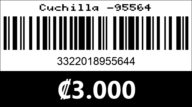 Código de barras de Cuchilla -95564