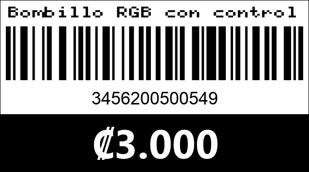 Código de barras de Bombillo RGB con control. 