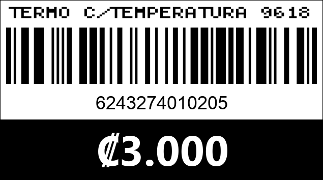 Código de barras de TERMO C/TEMPERATURA 9618...