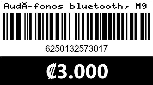 Código de barras de Audífonos bluetooth, M90 PRO