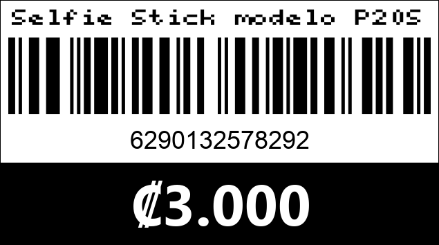 Código de barras de Selfie Stick modelo P20S