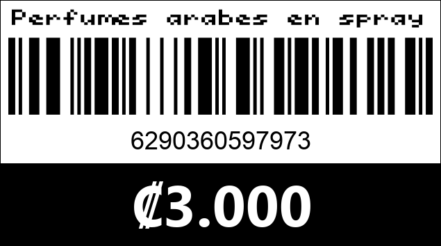 Código de barras de Perfumes arabes en spray variedad aroma