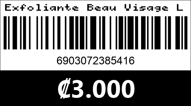 Código de barras de Exfoliante Beau Visage Liv Cocoa. 