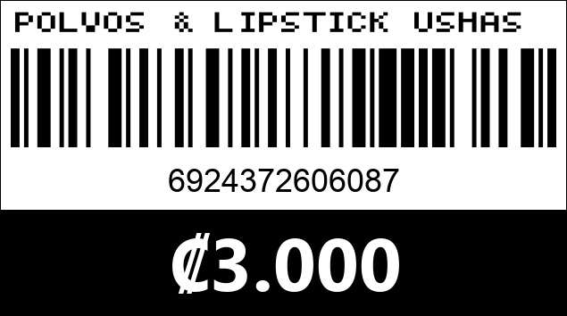 Código de barras de POLVOS & LIPSTICK USHAS 6087