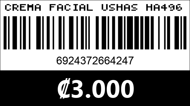 Código de barras de CREMA FACIAL USHAS HA496