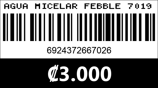 Código de barras de AGUA MICELAR FEBBLE 7019