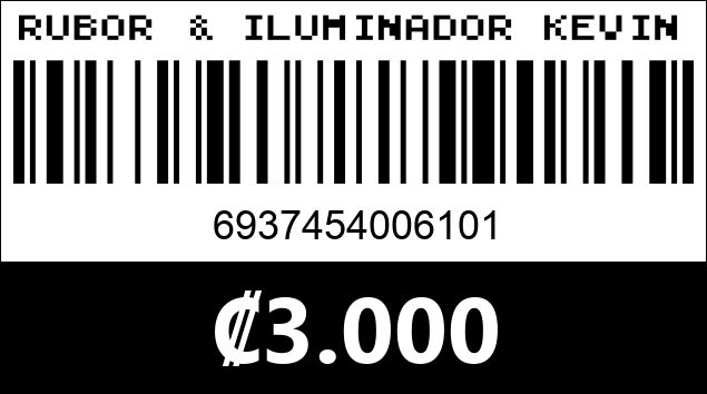 Código de barras de RUBOR & ILUMINADOR KEVIN & COCO 6101