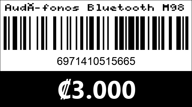 Código de barras de Audífonos Bluetooth M98