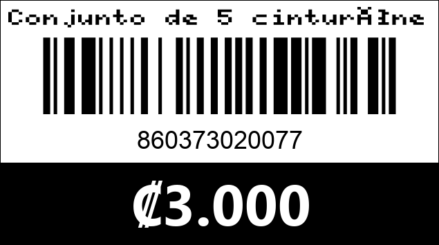 Código de barras de Conjunto de 5 cinturónes deportivo.