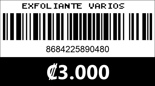 Código de barras de EXFOLIANTE VARIOS 