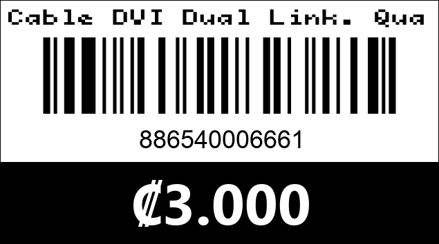 Código de barras de Cable DVI Dual Link. Quad. 6ft. 1.8m. Argom Tech.