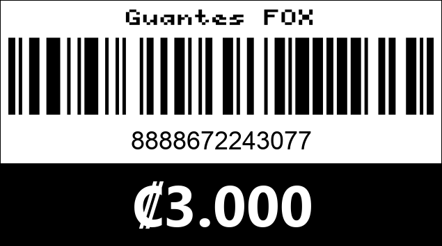 Código de barras de Guantes FOX
