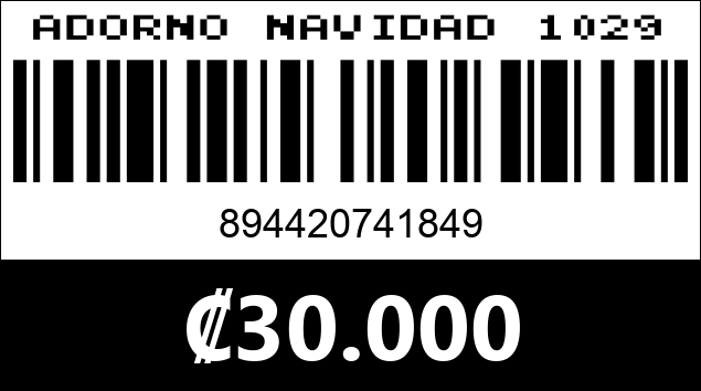 Código de barras de ADORNO NAVIDAD 1029