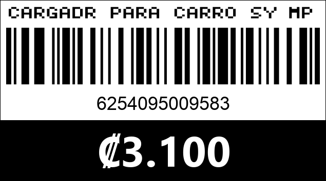 Código de barras de CARGADR PARA CARRO SY MP30327 C29...