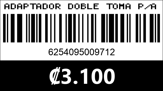 Código de barras de ADAPTADOR DOBLE TOMA P/AUTOMOVlLSYCC0013...