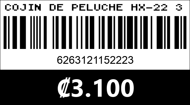 Código de barras de COJIN DE PELUCHE HX-22 35CM...
