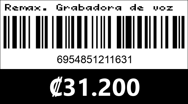 Código de barras de Remax. Grabadora de voz RP3
