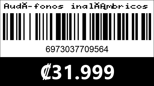 Código de barras de Audífonos inalámbricos Lenovo GM1. Negro.