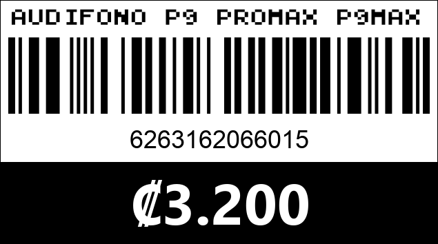 Código de barras de AUDIFONO P9 PROMAX P9MAX...