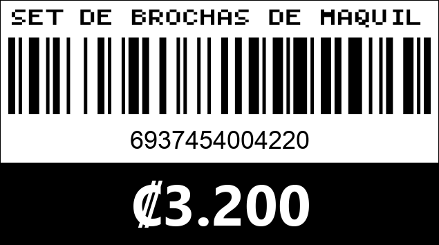 Código de barras de SET DE BROCHAS DE MAQUILLAJE & ALMOHADILLA LIMPIADORA 4220
