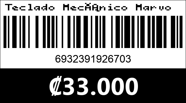 Código de barras de Teclado Mecánico Marvo KG980B
