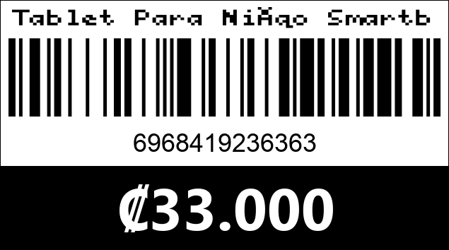 Código de barras de Tablet Para Niño Smartbarry B92 