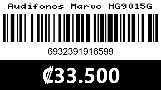 Código de barras de Audifonos Marvo HG9015G