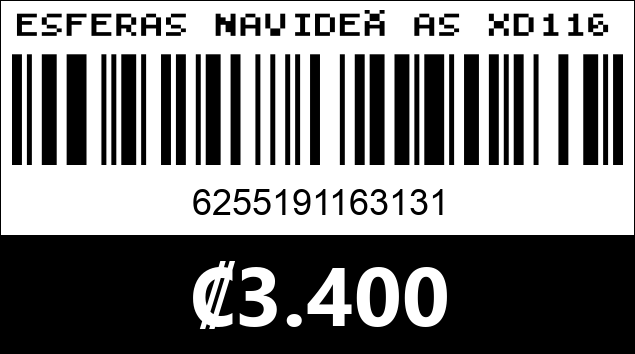 Código de barras de ESFERAS NAVIDEÑAS XD1163-15 10CM...