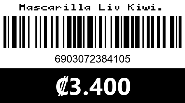 Código de barras de Mascarilla Liv Kiwi.
