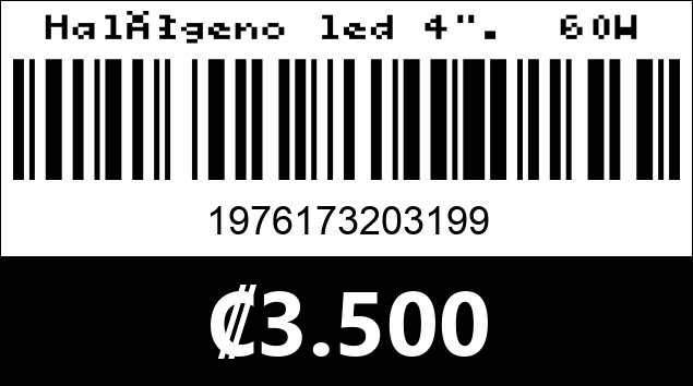 Código de barras de Halógeno led 4".  60W