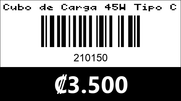Código de barras de Cubo de Carga 45W Tipo C Samsung.