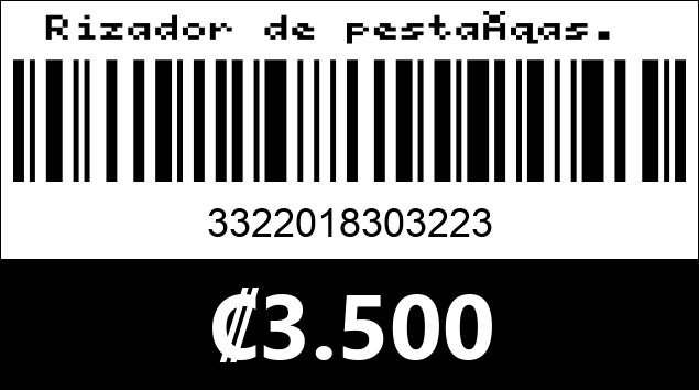 Código de barras de Rizador de pestañas. 