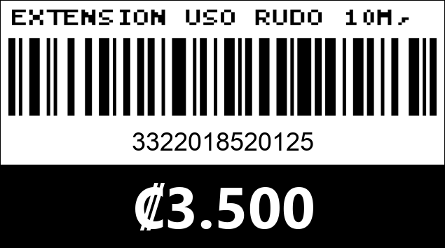 Código de barras de EXTENSION USO RUDO 10M, 4 TOMAS