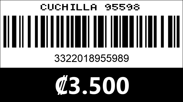 Código de barras de CUCHILLA 95598