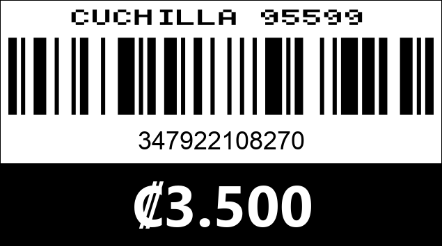 Código de barras de CUCHILLA 95599