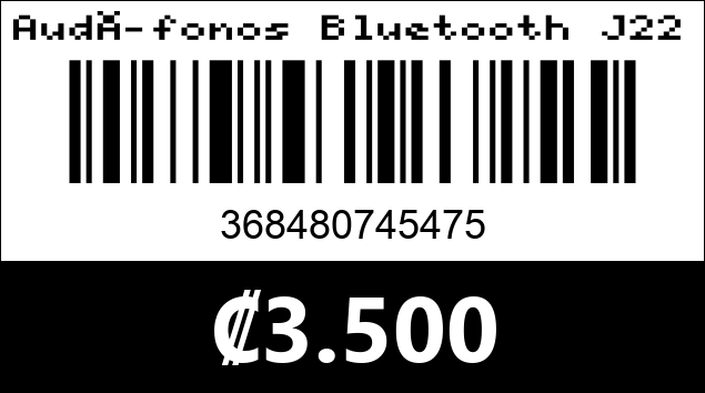 Código de barras de Audífonos Bluetooth J225